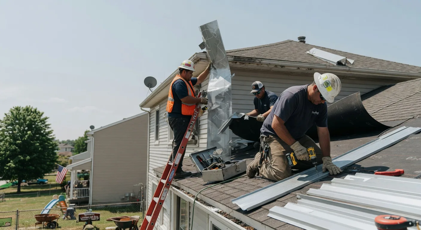 Storm Damage Metal Roof Repair in La Farge, WI